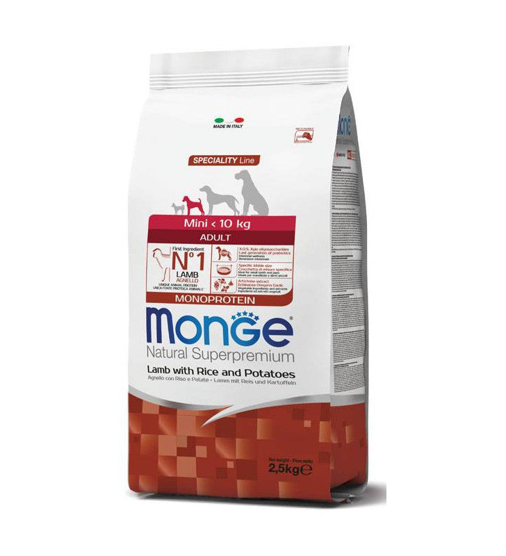 Monge 2,5kg monge mini adult lamb/rice&potatoes