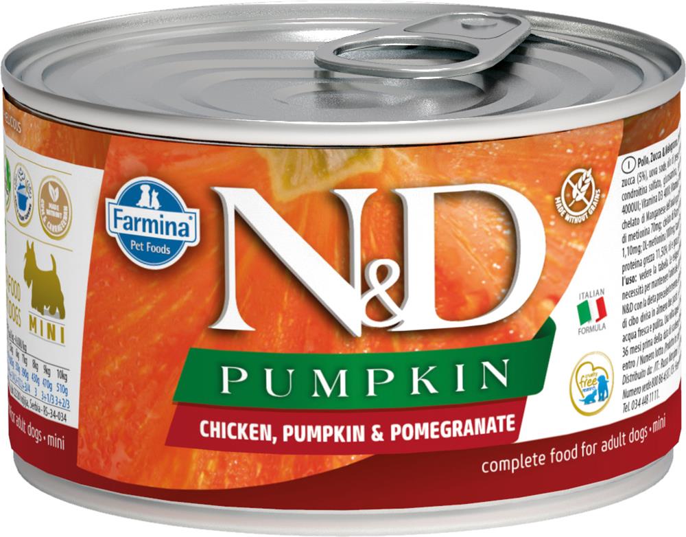 N&D CAN DOG MINI CHICKEN PUMPKIN 140g