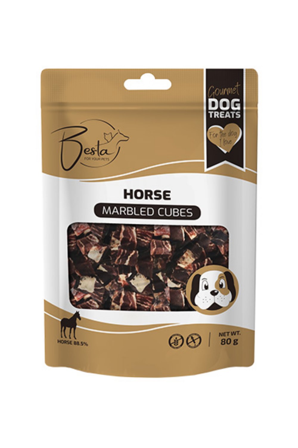Besta marbeled cubes konjsko meso 80g